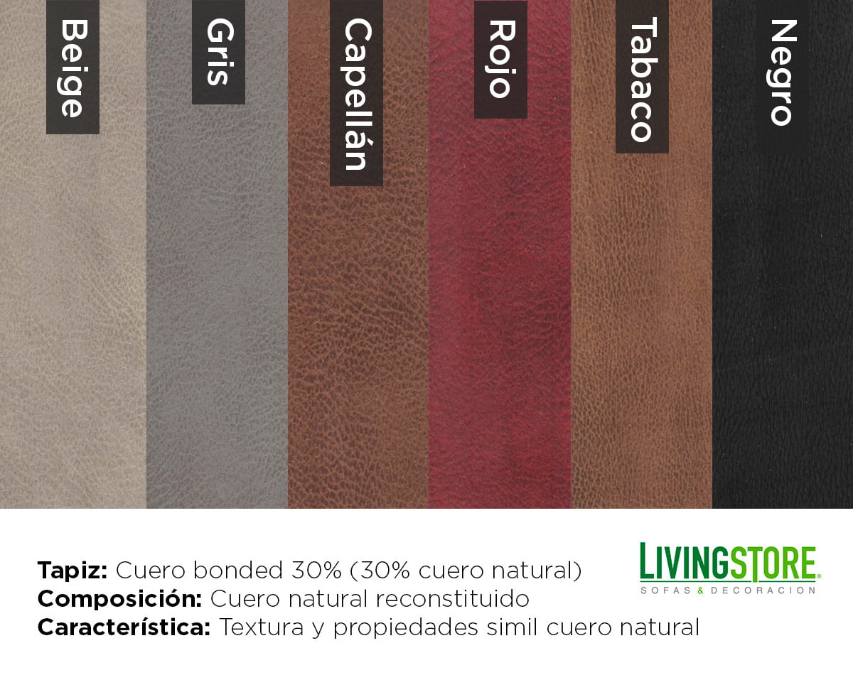 Sofá Seccional de Cuero Bonded 30% con Chaise Longue Izquierdo