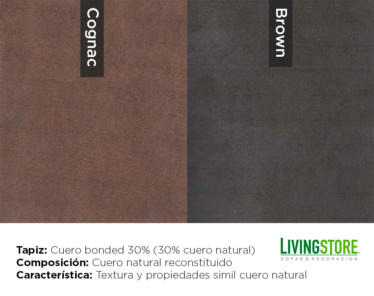 Sofá Seccional de Cuero Bonded 30% con Chaise Longue Izquierdo