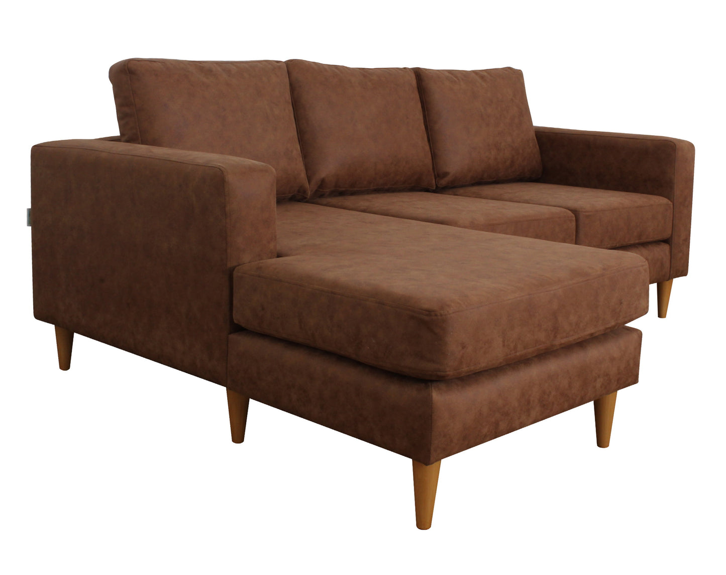 Sofá Seccional de Cuero Bonded 30% con Chaise Longue Izquierdo
