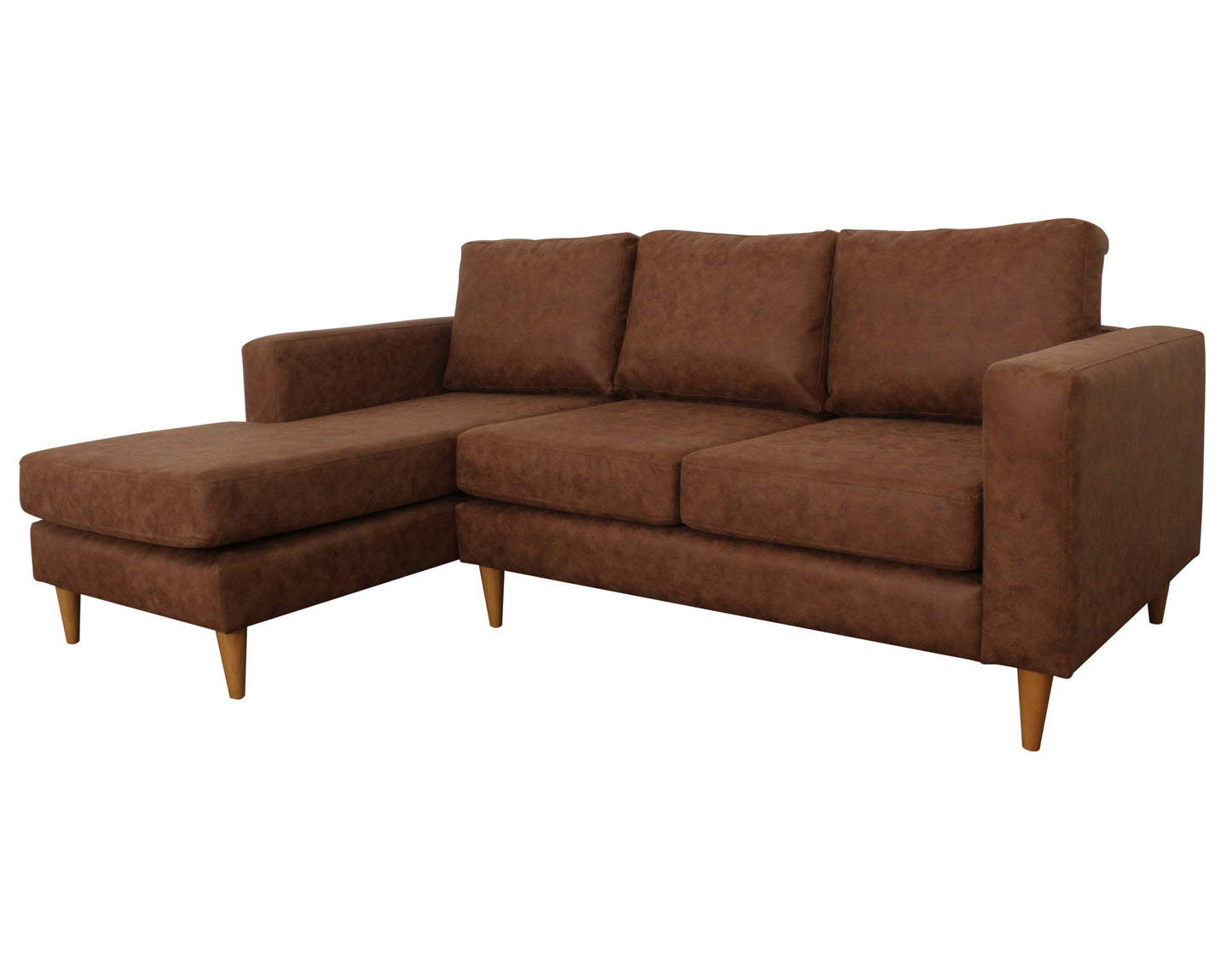 Sofá Seccional de Cuero Bonded 30% con Chaise Longue Izquierdo