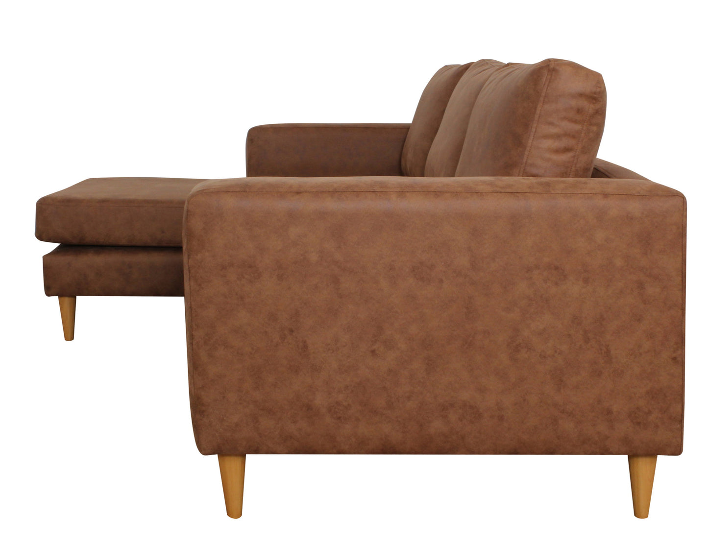 Sofá Seccional de Cuero Bonded 30% con Chaise Longue Izquierdo