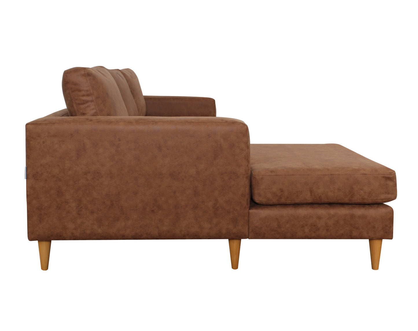 Sofá Seccional de Cuero Bonded 30% con Chaise Longue Izquierdo