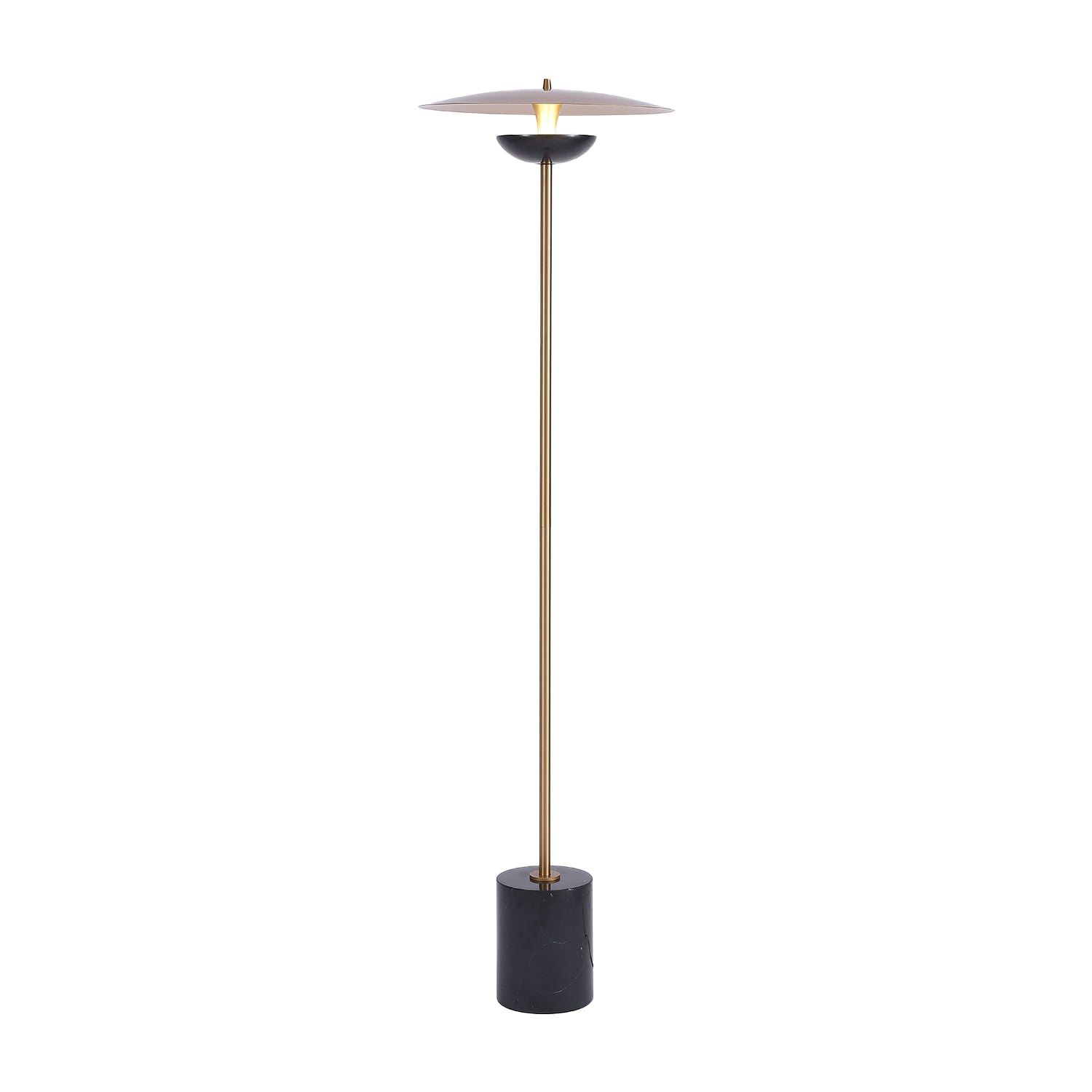 Lámpara de pie Led Studio Sun 20W Luz Cálida Dorado Negro