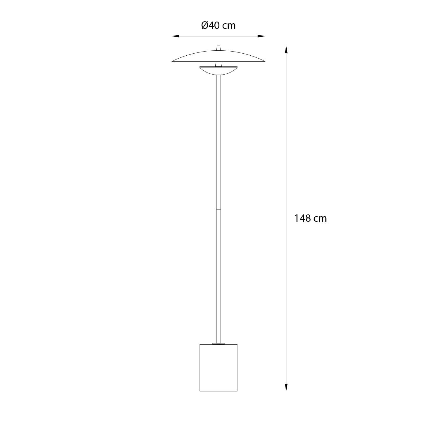 Lámpara de pie Led Studio Sun 20W Luz Cálida Dorado Negro