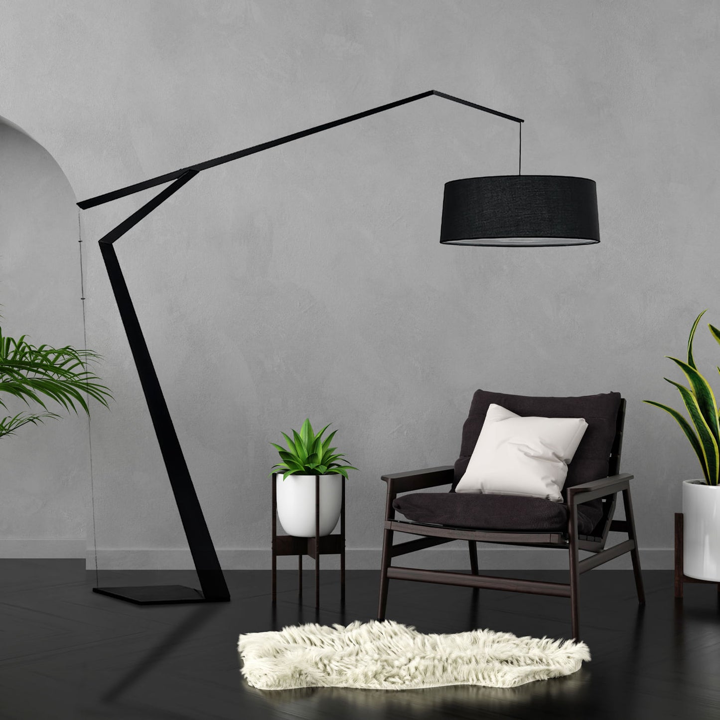 Lámpara de Pie LED Studio Domino 9W Negro