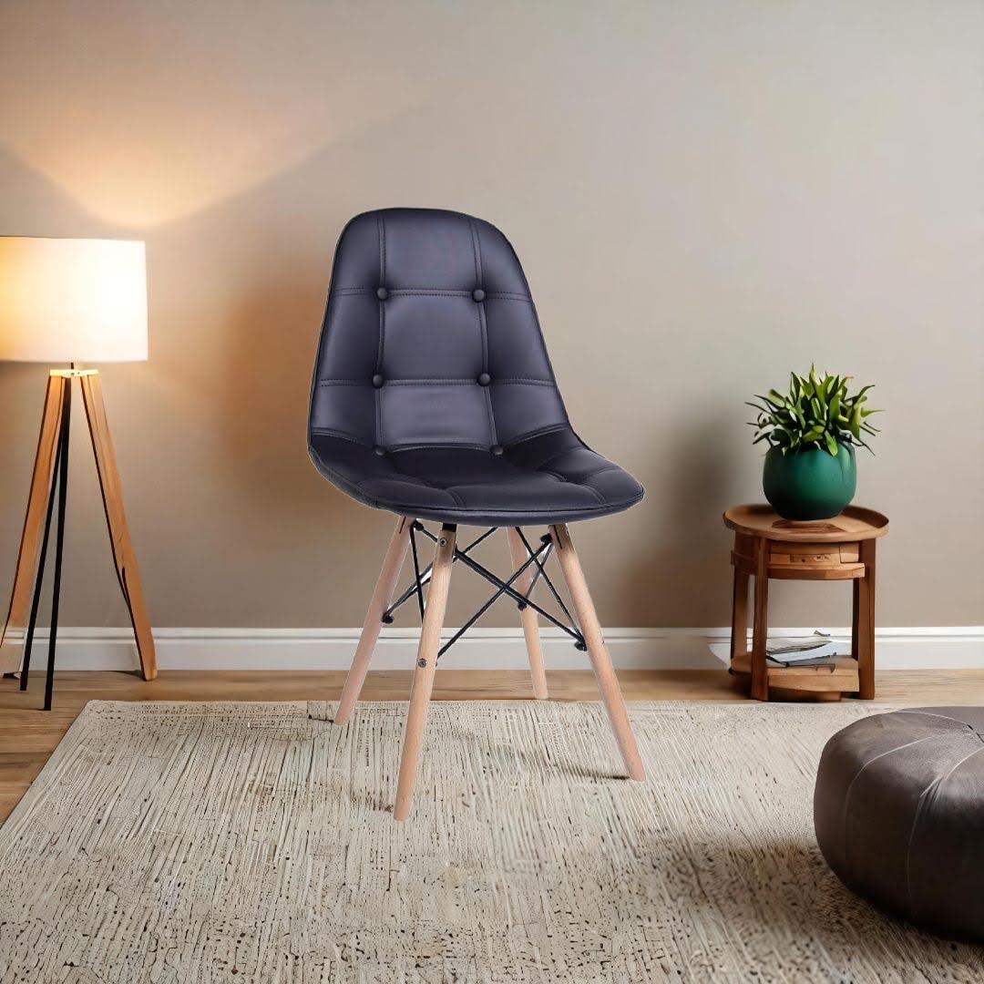 Silla Eames Acolchada Negra