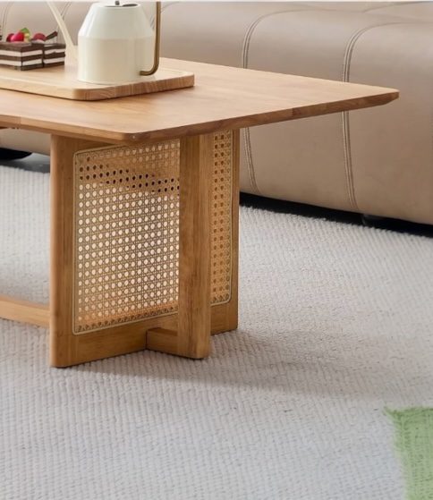 Mesa de Centro Mila de Madera Teca con Enjuncado Natural