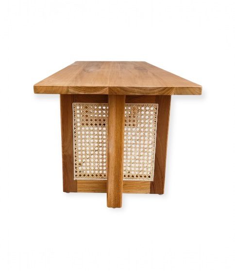 Mesa de Centro Mila de Madera Teca con Enjuncado Natural