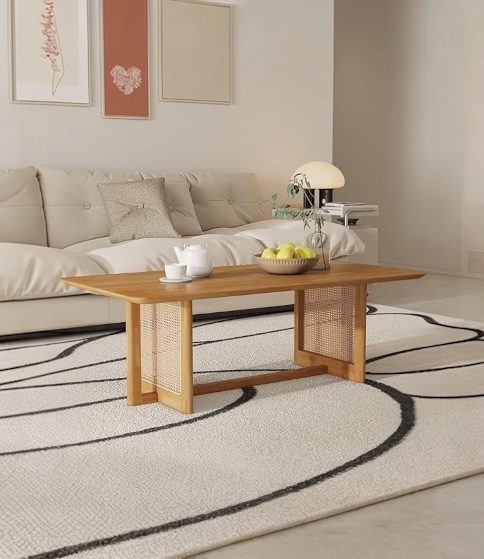 Mesa de Centro Mila de Madera Teca con Enjuncado Natural