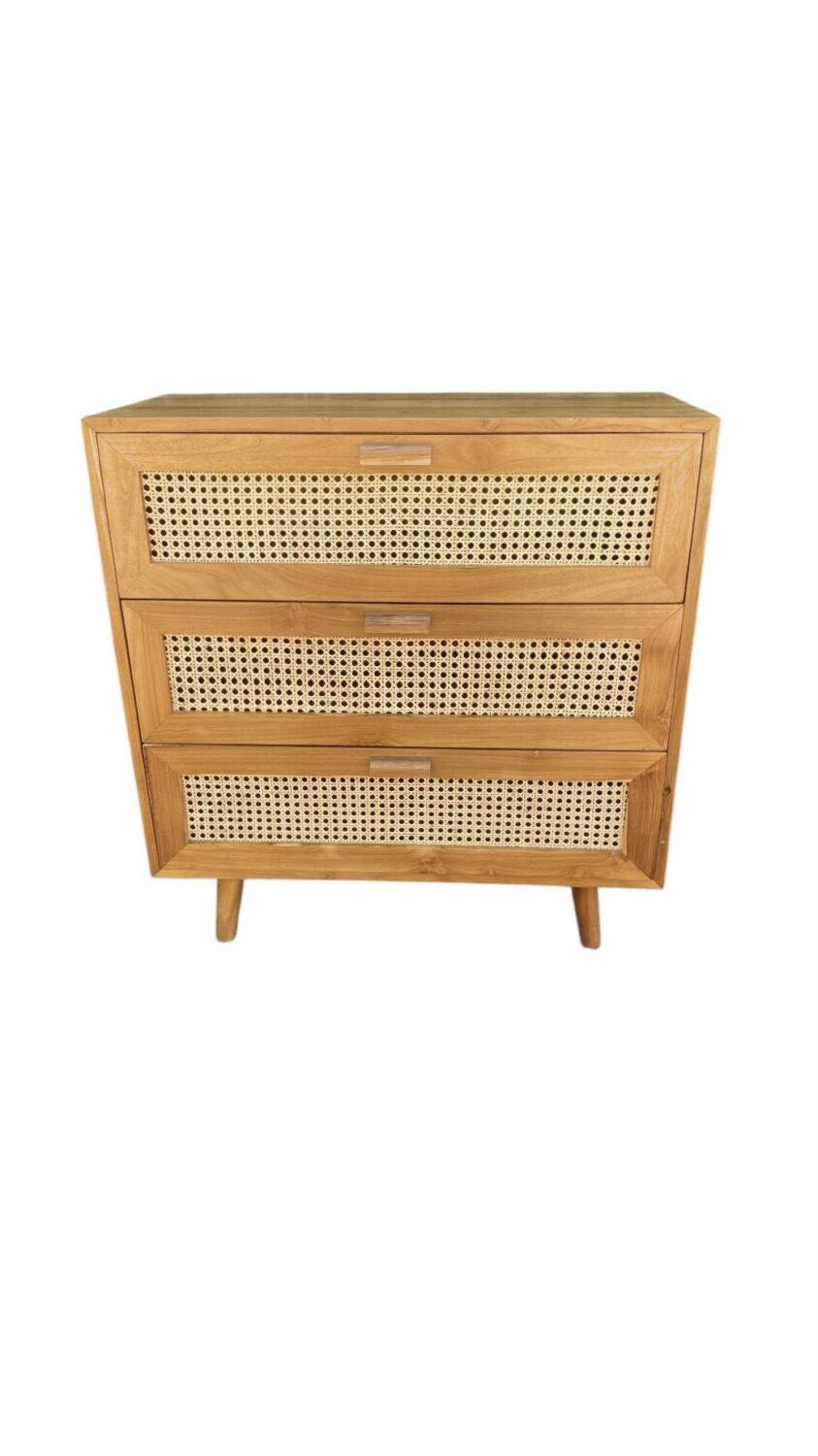 Cómoda Aurora de Madera Natural con Amplio Almacenamiento