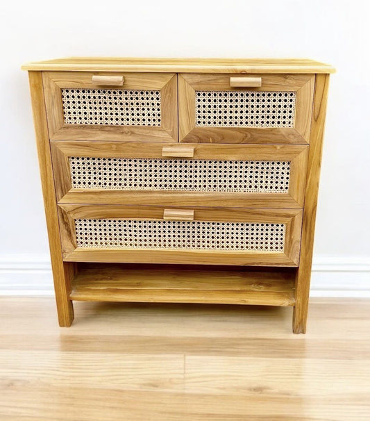 Cómoda Ana Rústica de Madera con Cajones Amplios y Elegantes