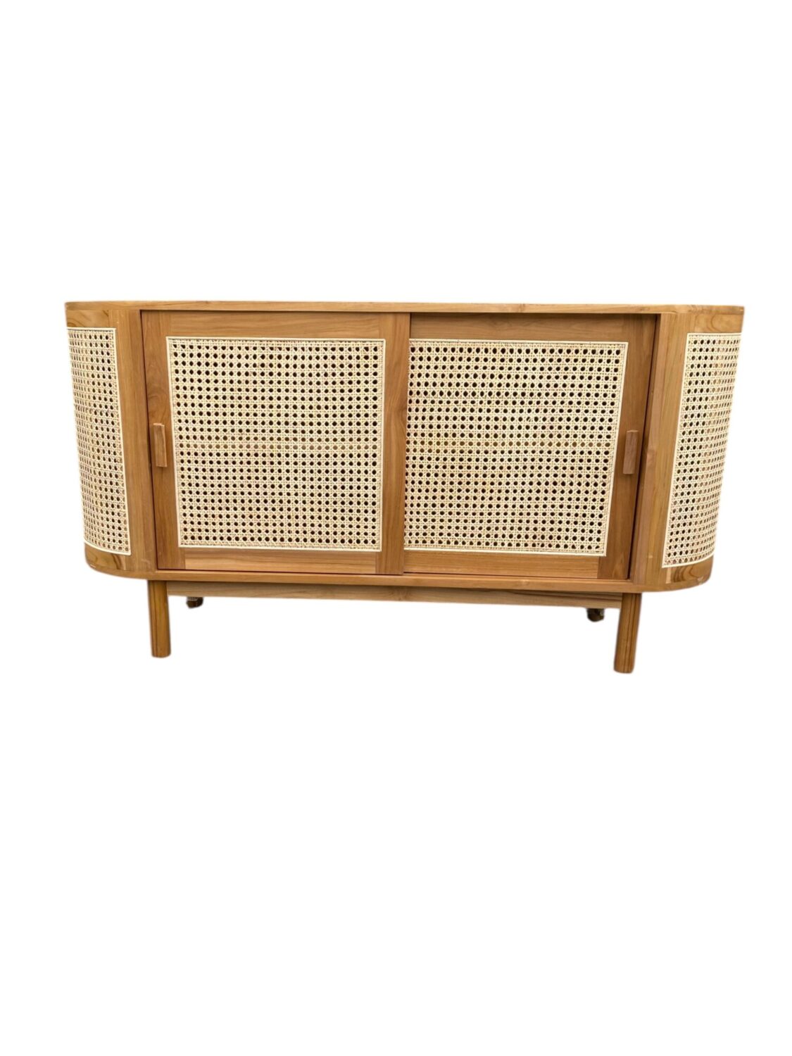 Buffet Rattan de Madera de Teca Natural con Enjuncado