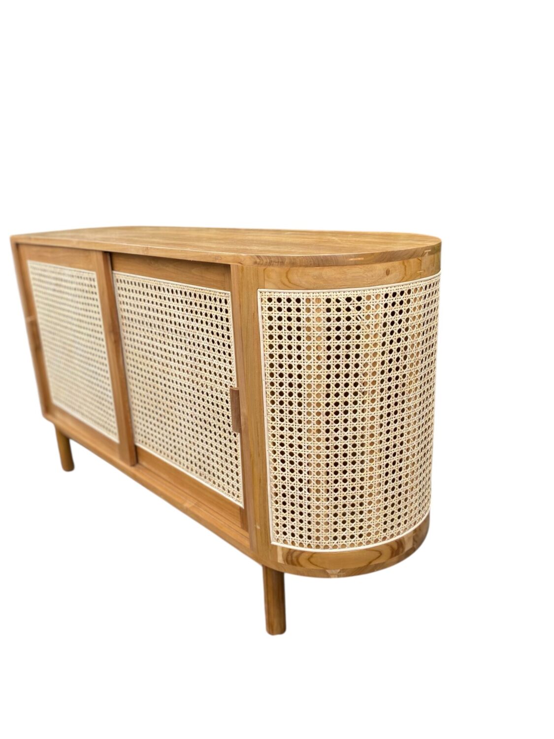 Buffet Rattan de Madera de Teca Natural con Enjuncado