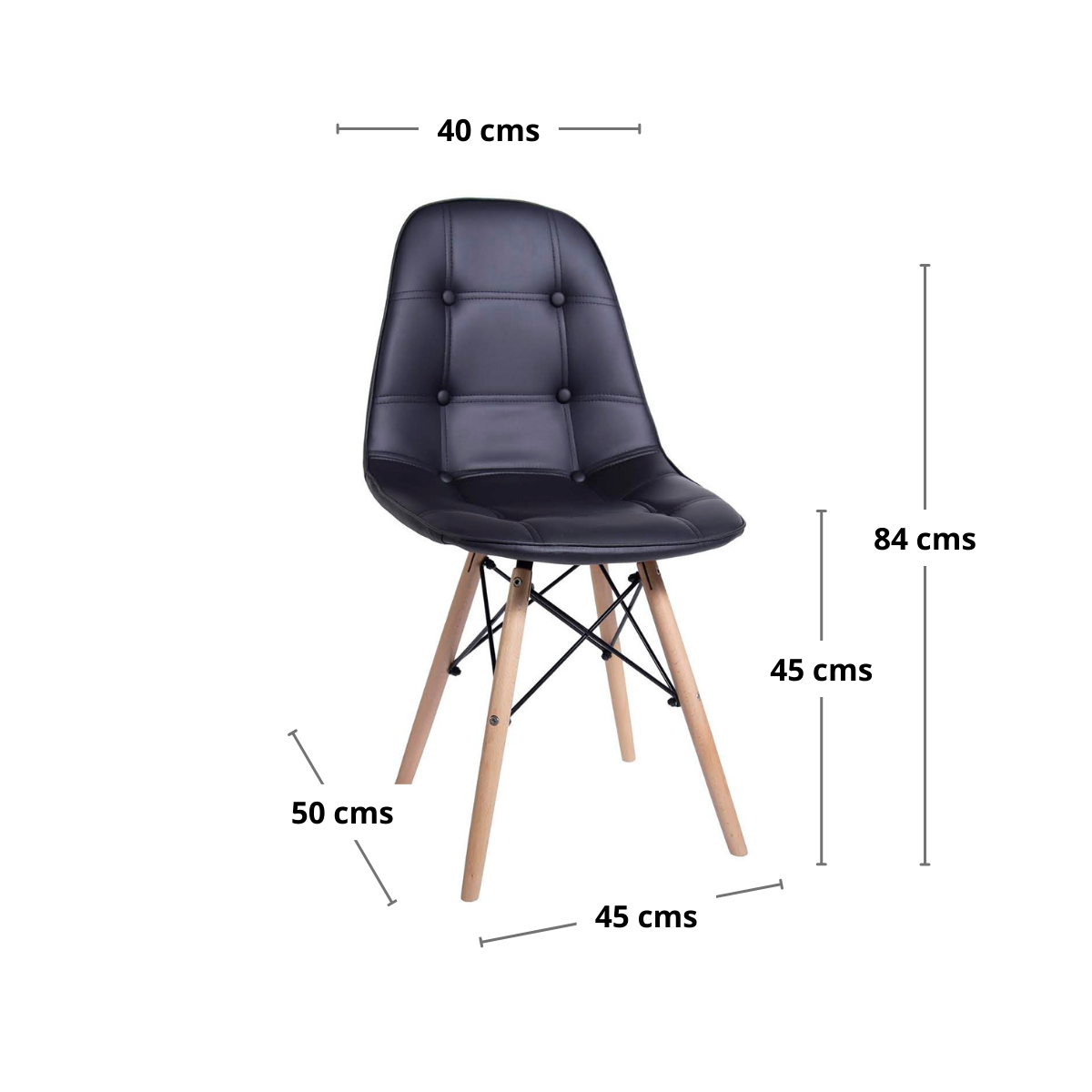 Silla Eames Acolchada Negra