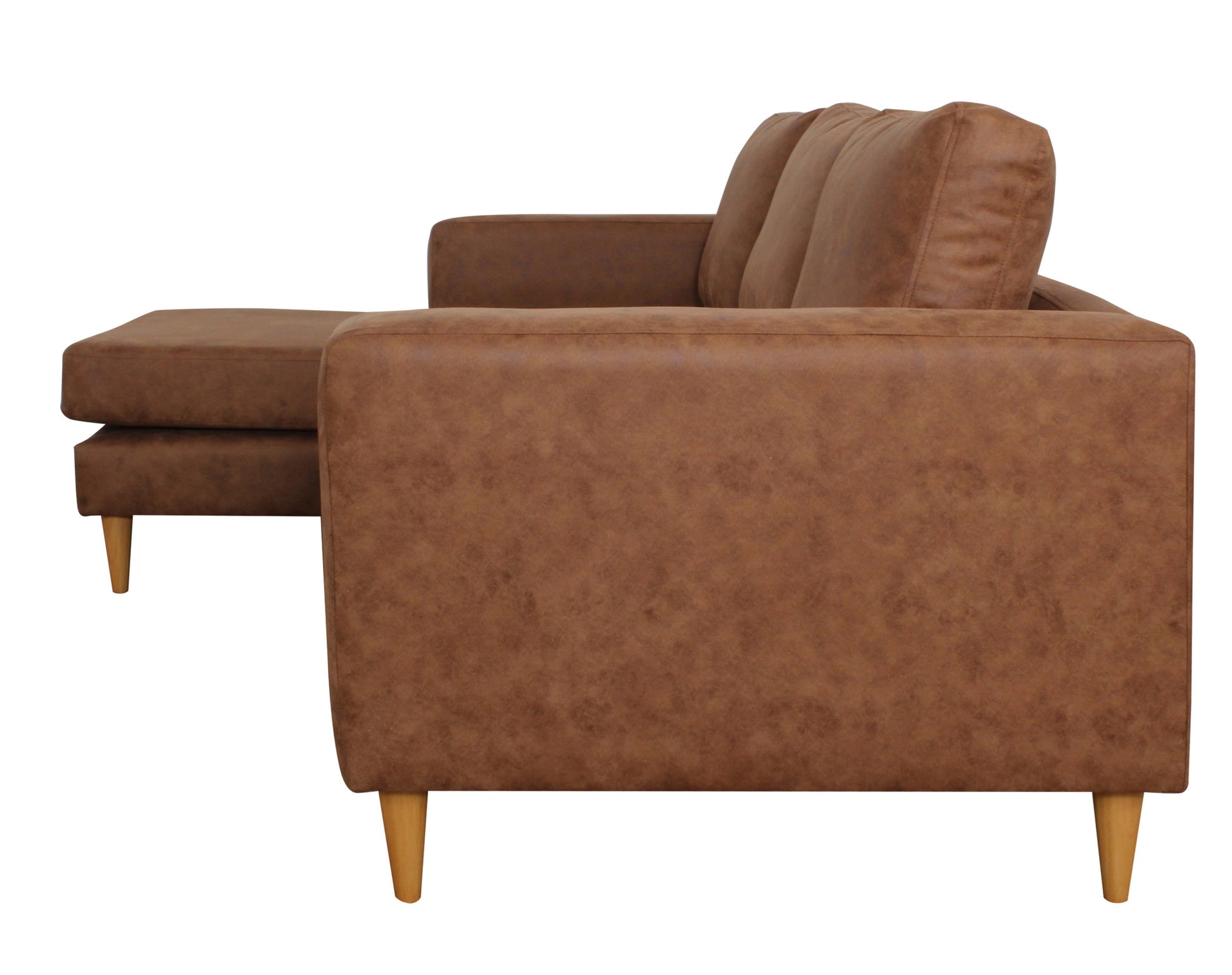 Sofá Seccional de Cuero Bonded 30% con Chaise Longue Izquierdo