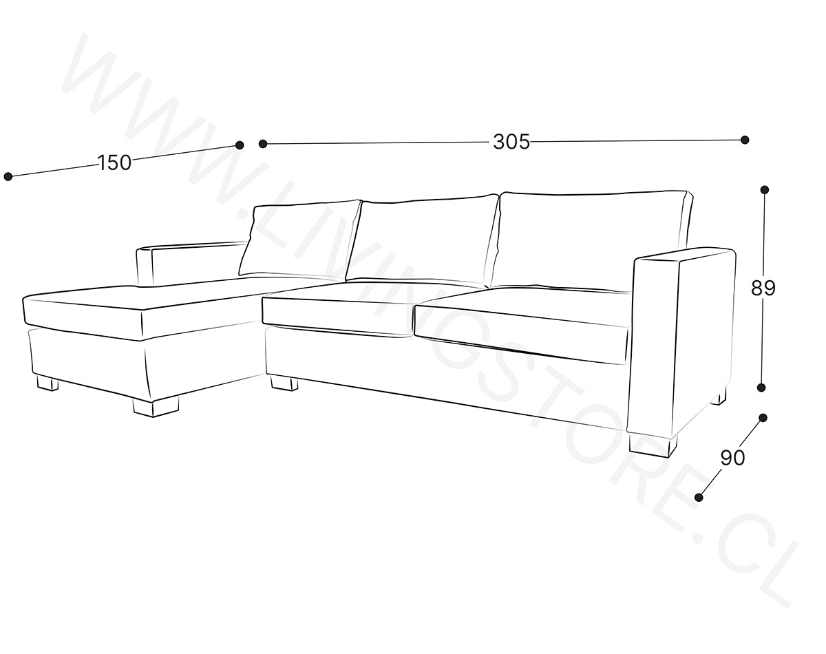 Sofá Cama Seccional Izquierdo Queen Size Urban Finesse